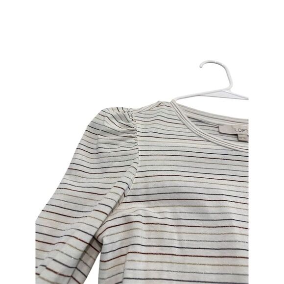 Loft Women's Striped‎ Puff Sleeve Blouse Multicolor Size XXSP - Picture 3 of 5
